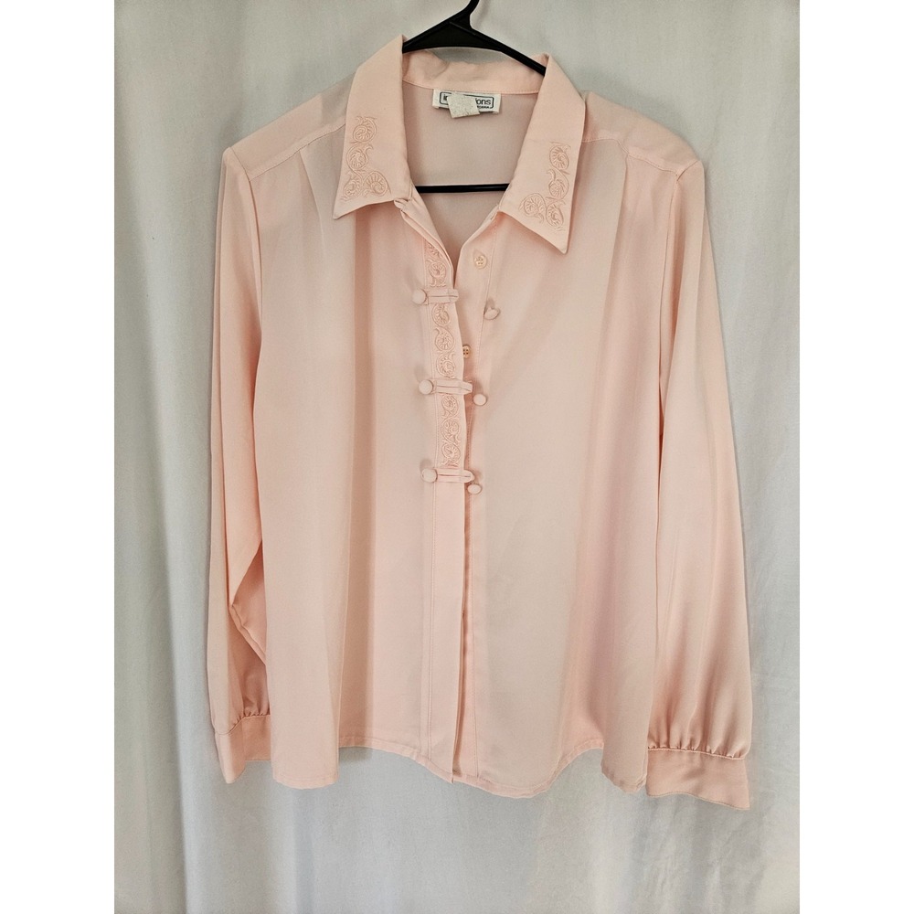 Impressions size 12 Blush Pink Color Blouse button